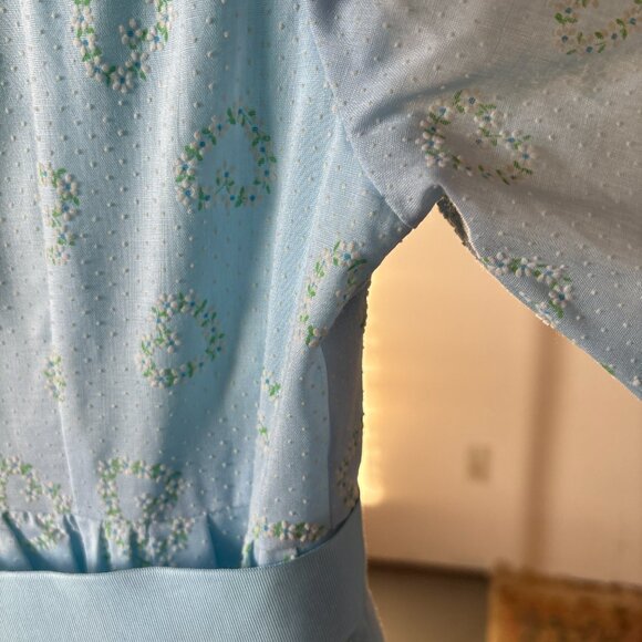 Handmade Vintage Prairie Dress ~XS/Sm~ Cottagecore Blue Lace Embroidery Romantic - Picture 9 of 11